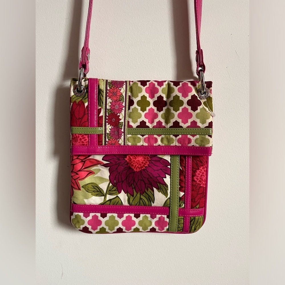 VTG Vera Bradley Hello Dahlia Flip Hipster Long Strap Crossbody EUC